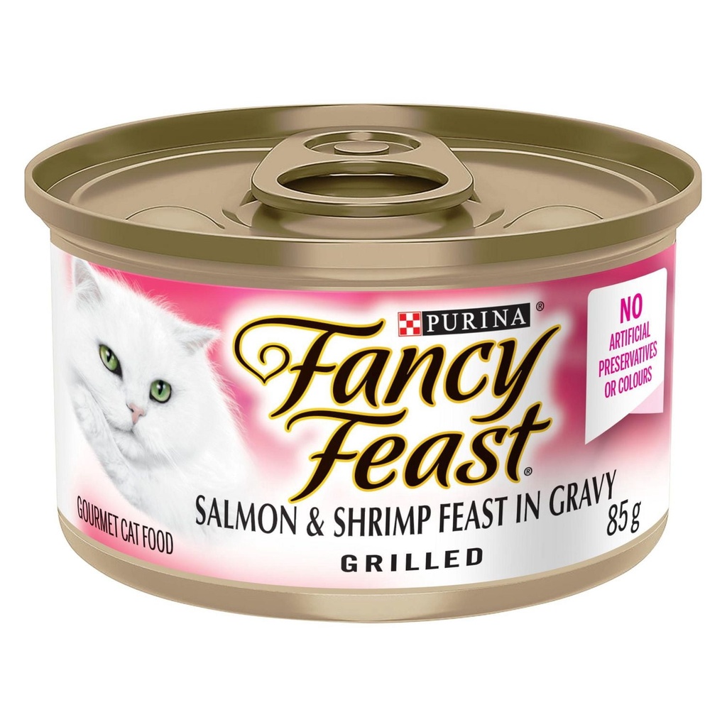 Fancy Feast Grille Festin de Saumon et de Crevettes en Sauce Nourriture pour Chats