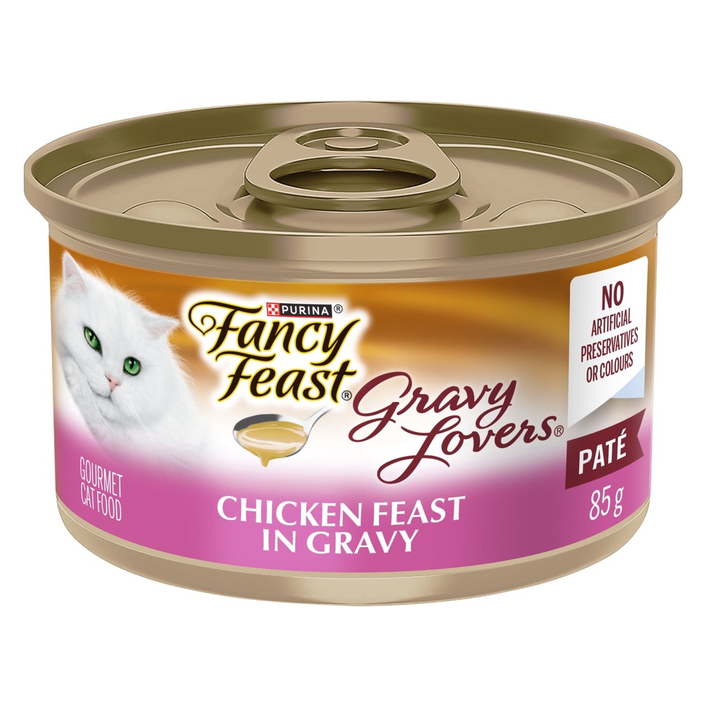 Fancy Feast Plats en Sauce Pâté Festin de Poulet en Sauce, Nourriture Humide pour Chats 85 g
