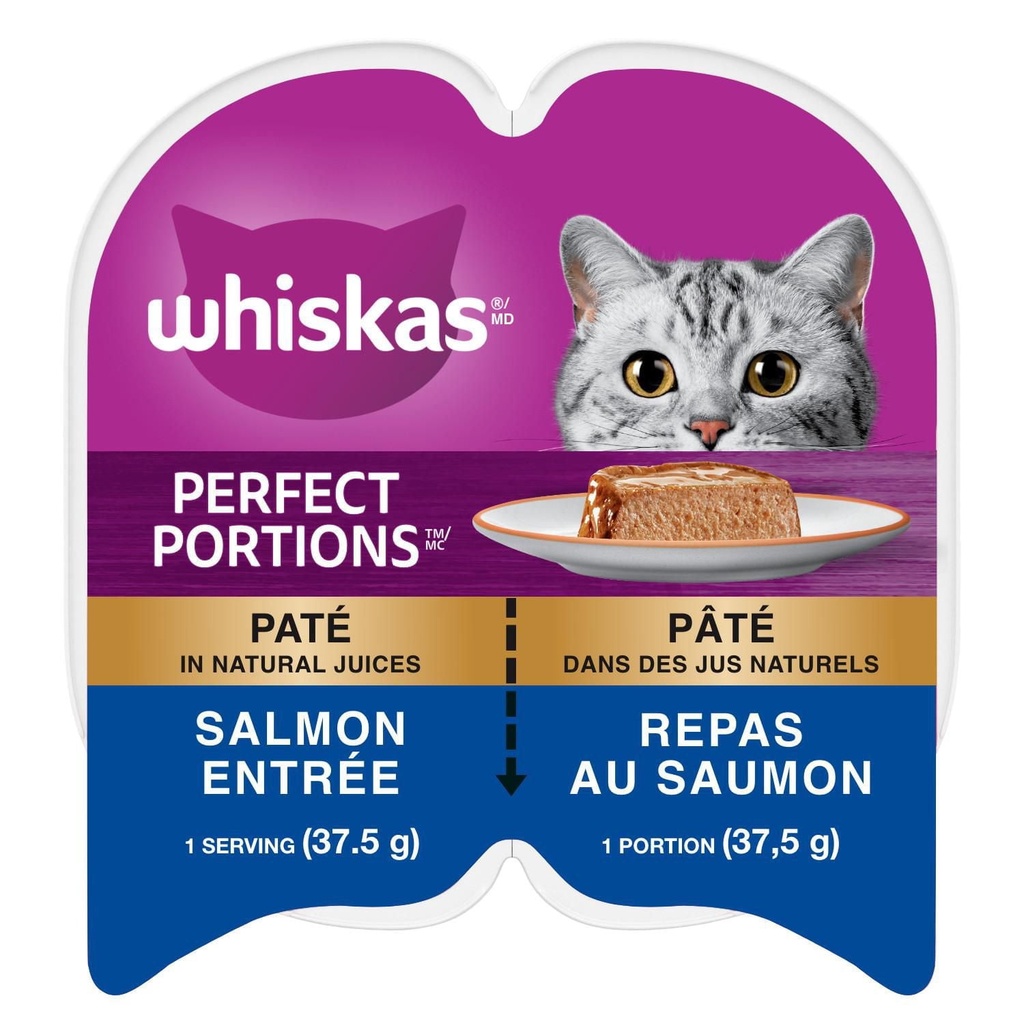 Repas au saumon Whiskas Perfect Portions pâté