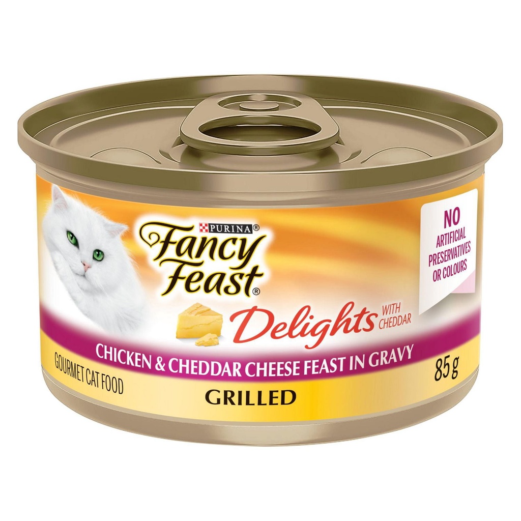 Fancy Feast Delices au Cheddar Festin de Poulet Grille et de Fromage Cheddar en Sauce Nourriture pour Chats