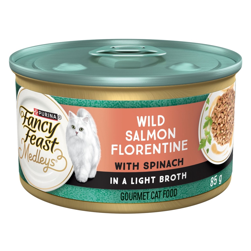 Fancy Feast Medleys Saumon Sauvage à la Florentine, Nourriture Humide pour Chats 85 g