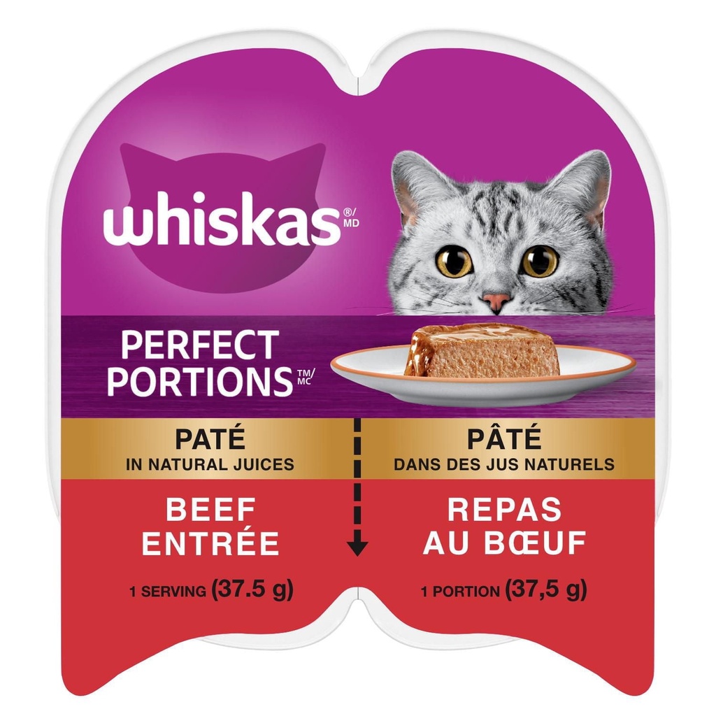 WHISKAS PERFECT PORTIONS Paté Beef Entrée