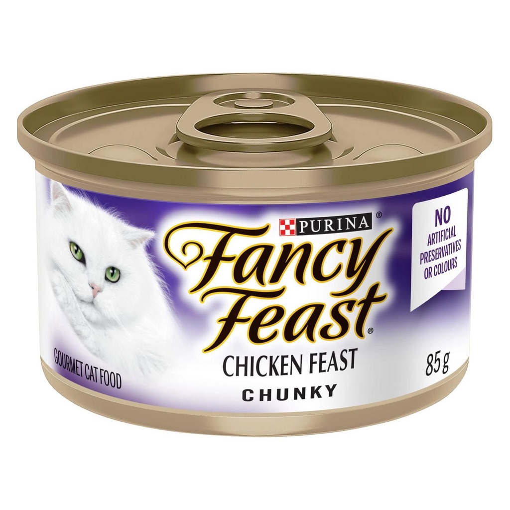 Purina Fancy Feast Festin de Poulet en Bouchees, Nourriture Humide pour Chats 85g