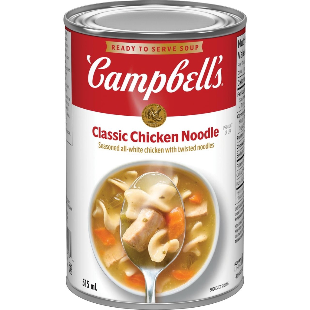 Campbell's® Soupe Prête à Servir au Poulet et aux Nouilles Classique, Stable à la Température Ambiante