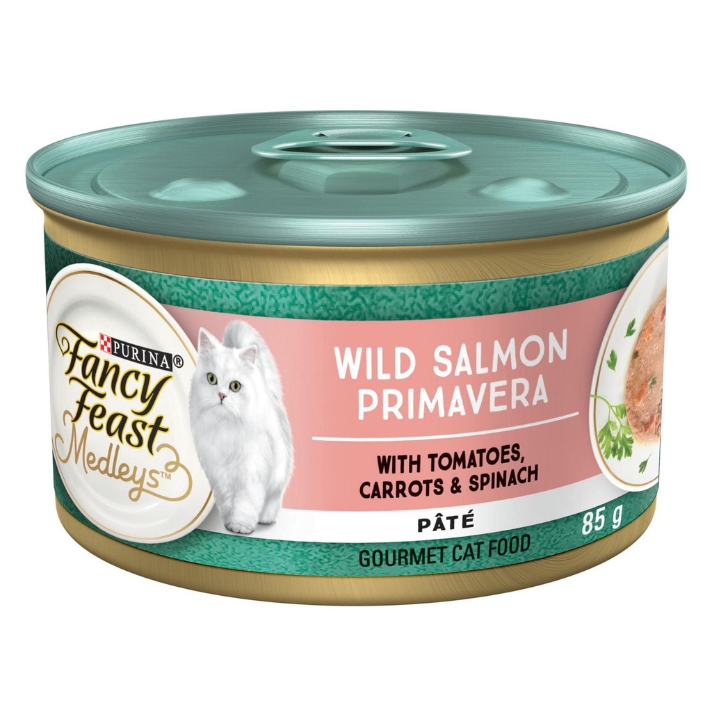 Fancy Feast Medleys Pâté Saumon Sauvage Primavera, Nourriture Humide pour Chats 85 g