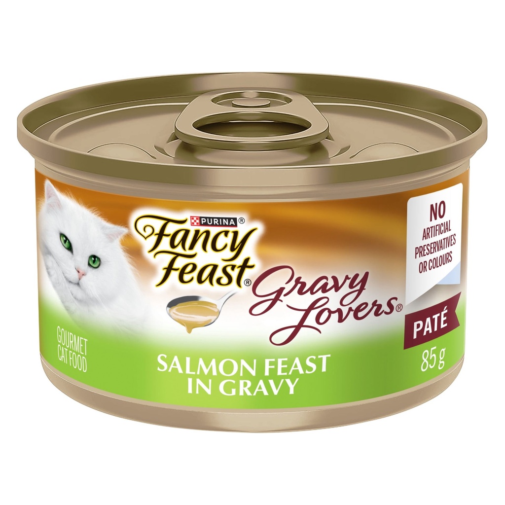 Fancy Feast Plats en Sauce Pâté Festin Festin de Saumon en Sauce, Nourriture Humide pour Chats 85 g