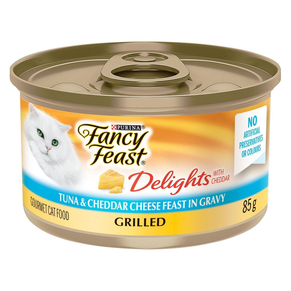 Fancy Feast Delices au Cheddar Festin du Thon Grille et de Fromage Cheddar en Sauce Nourriture pour Chats