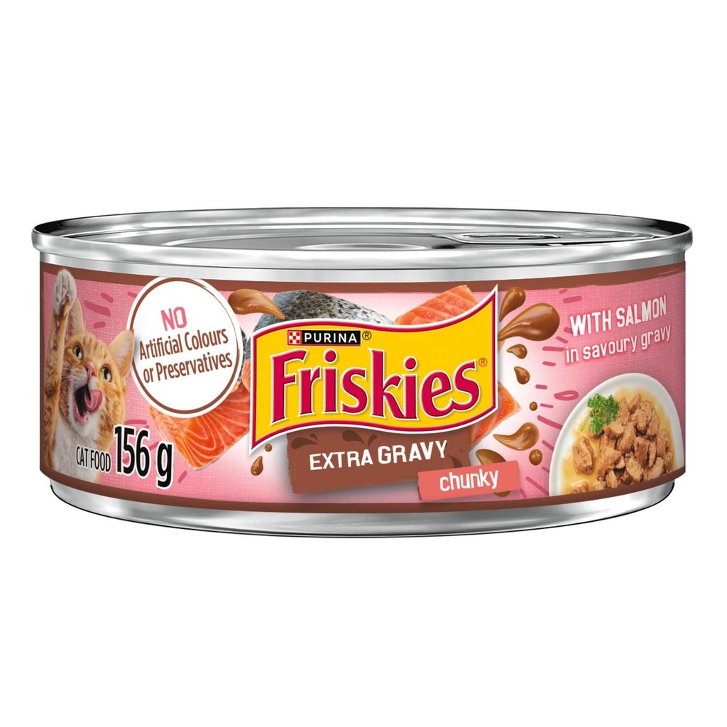 Friskies Riche en Sauce Bouchées avec Saumon en Sauce Savoureuse Nourriture pour Chats