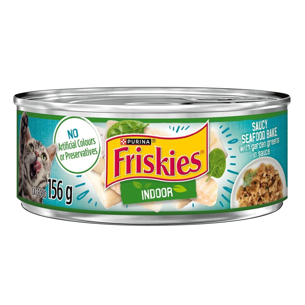 Friskies Plat de Fruits de Mer au Four en Sauce avec Légumes du Jardin Nourriture pour Chats d'Interieur