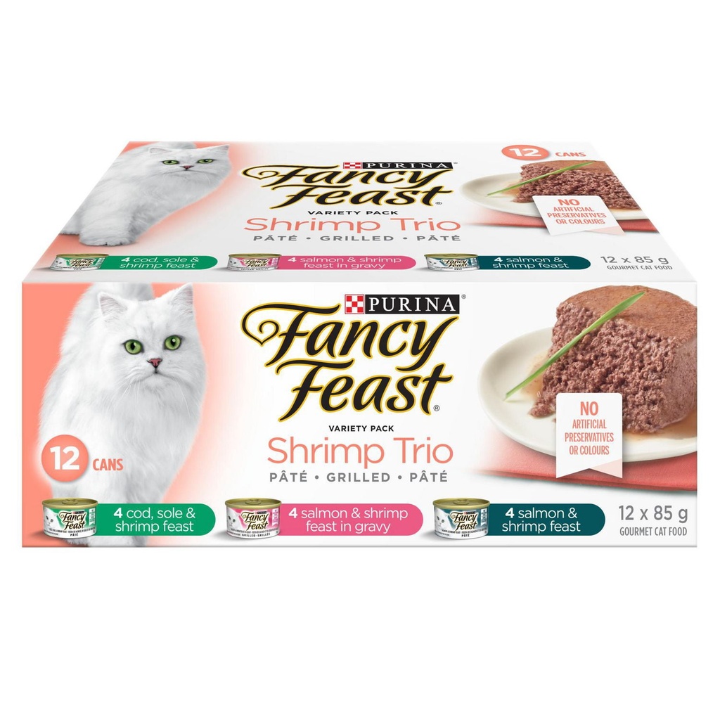 Fancy Feast Trio Crevettes Nourriture pour Chats Assortiment