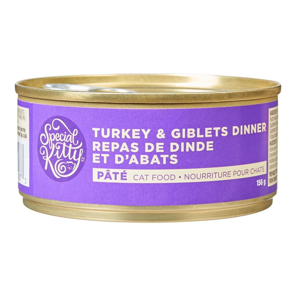 Pâtée pour chats Special Kitty – Dîner à la dinde et aux abats, conserve de 156 g