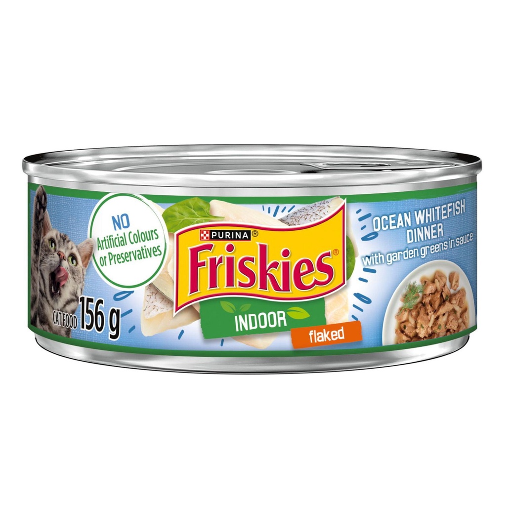 Friskies Diner de Poisson de Mer Blanc Emiette avec Légumes du Jardin en Sauce Nourriture pour Chats d'Interieur
