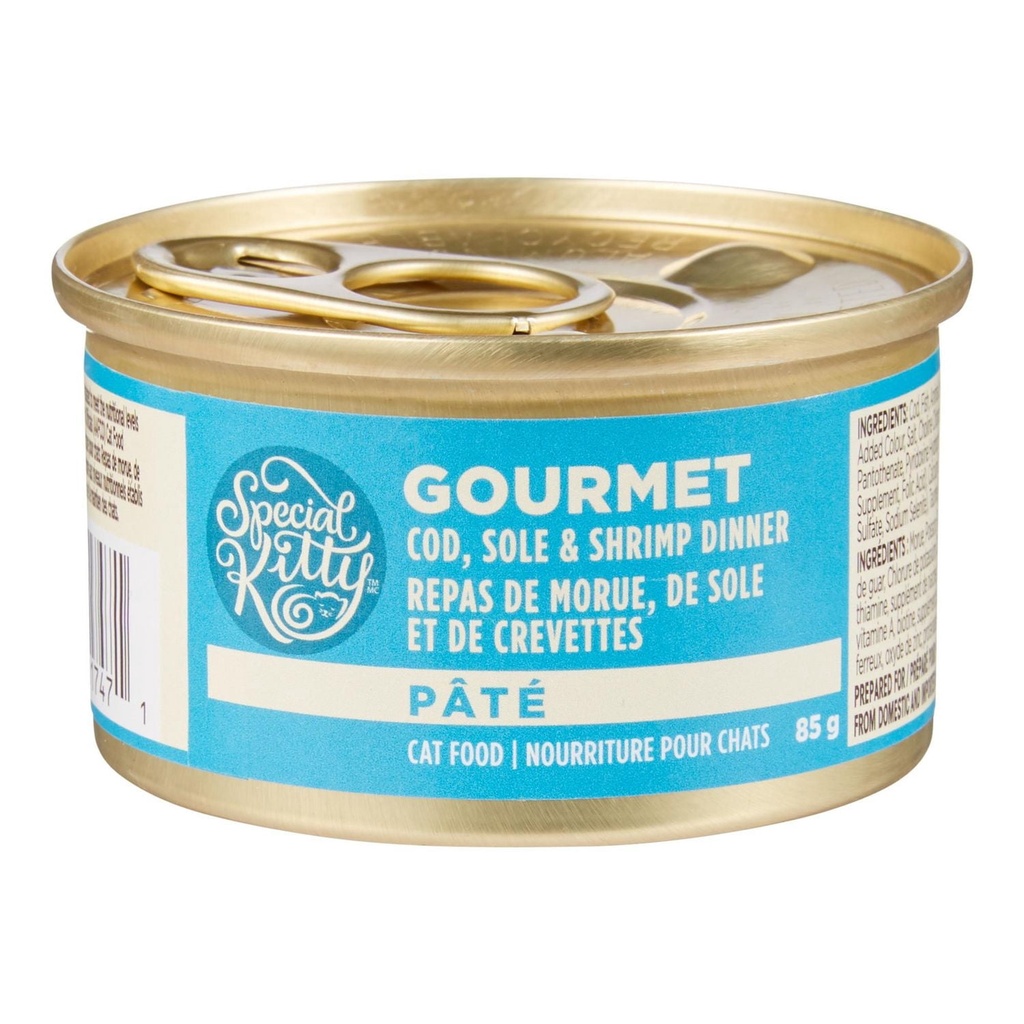 Pâtée pour chats Special Kitty Gourmet – Morue, sole et crevettes, dîner, conserve de 85 g