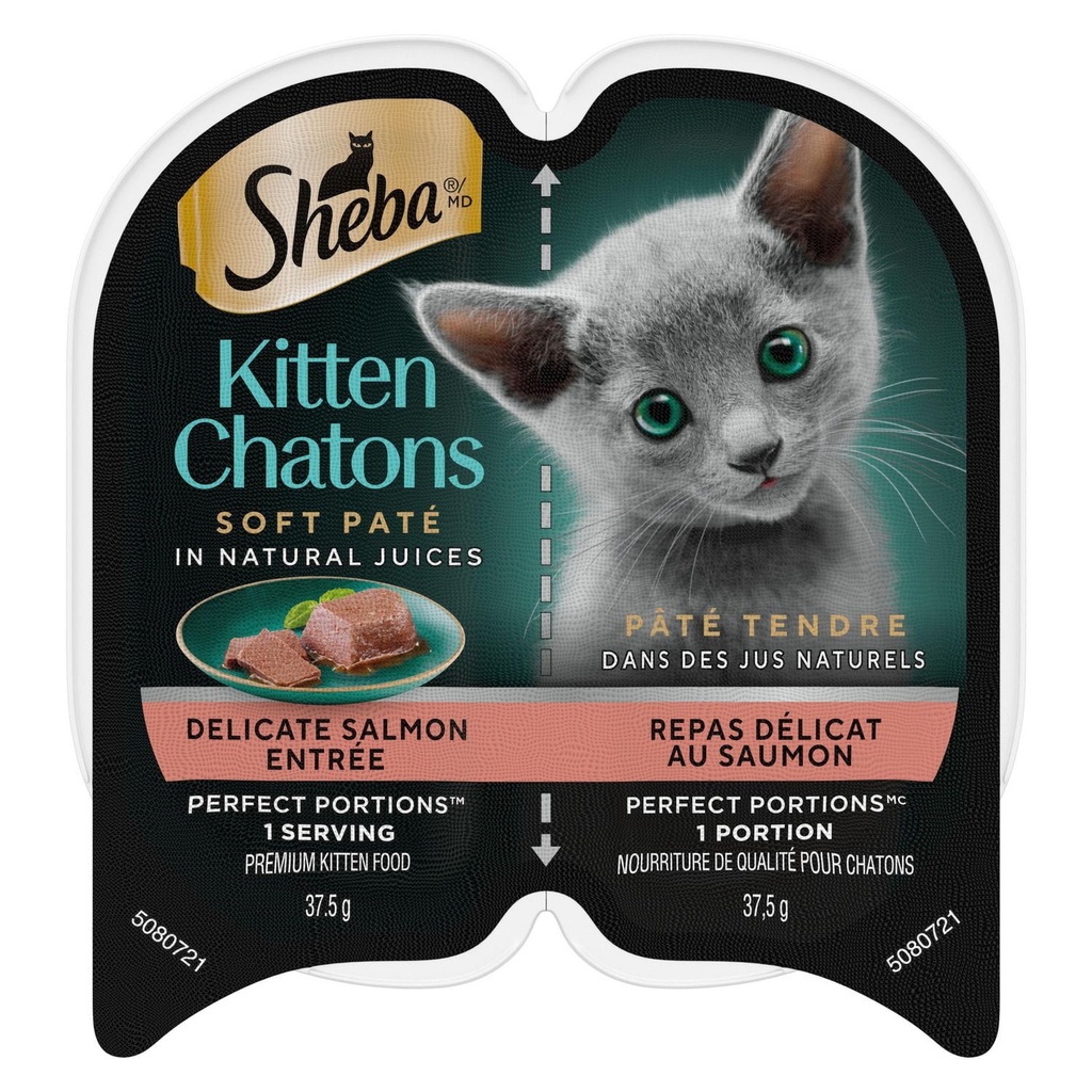 Nourriture humide pour chatons SHEBA PERFECT PORTIONS pâté tendre – repas délicat au saumon