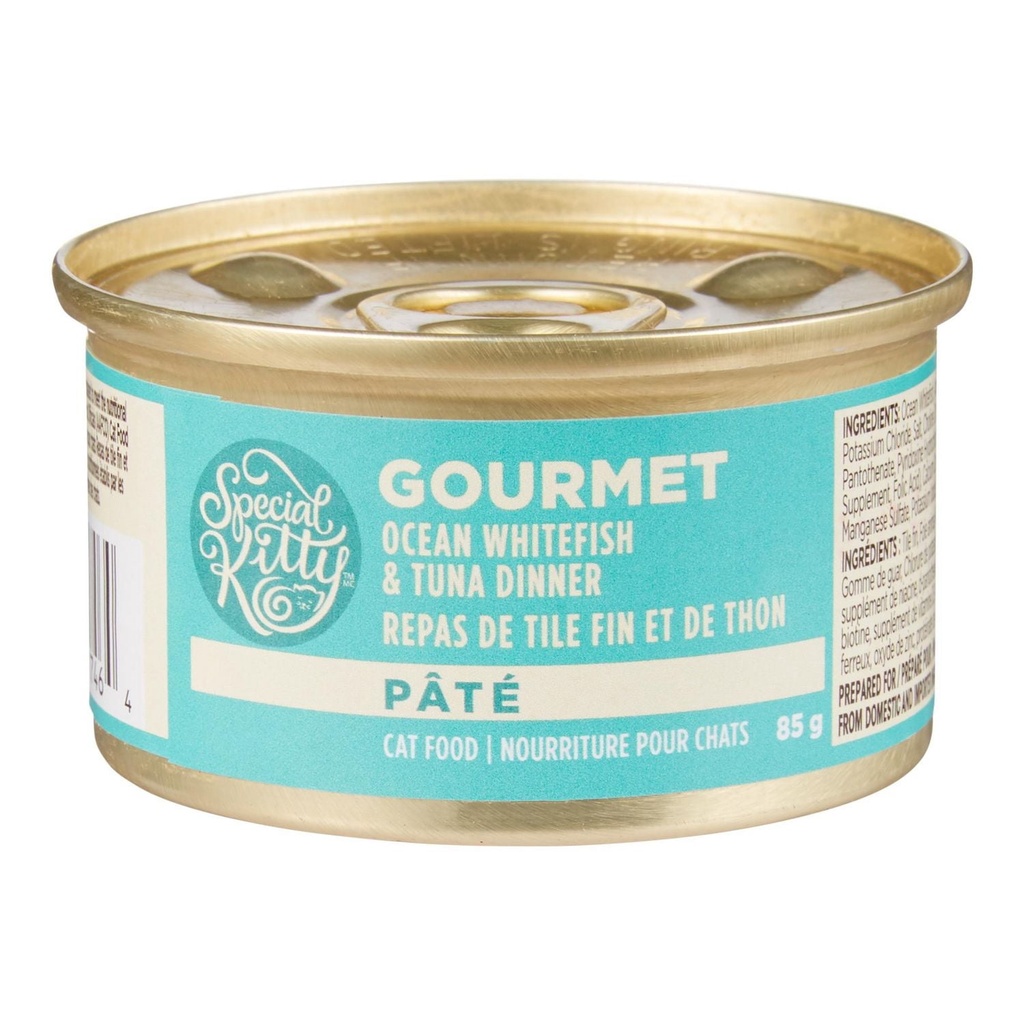 Pâtée pour chats Special Kitty Gourmet – Dîner au poisson blanc de l’Atlantique et au thon, conserve de 85 G