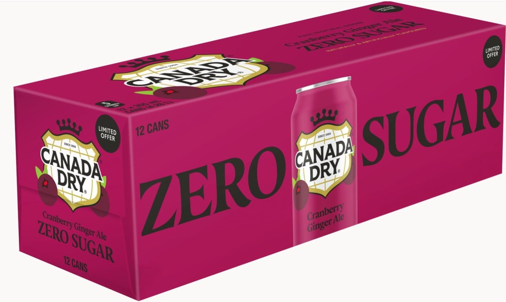 Canada Dry Cranberry Ginger Ale Zero Sugar