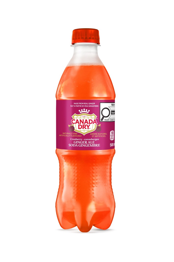 Soda gingembre aux canneberges Canada Dry Bouteille de 500