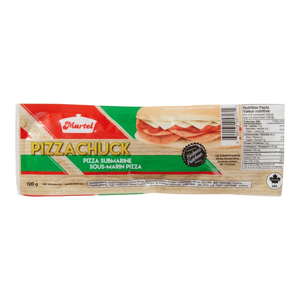 Sous-marin pizza Chuckwagon Martel