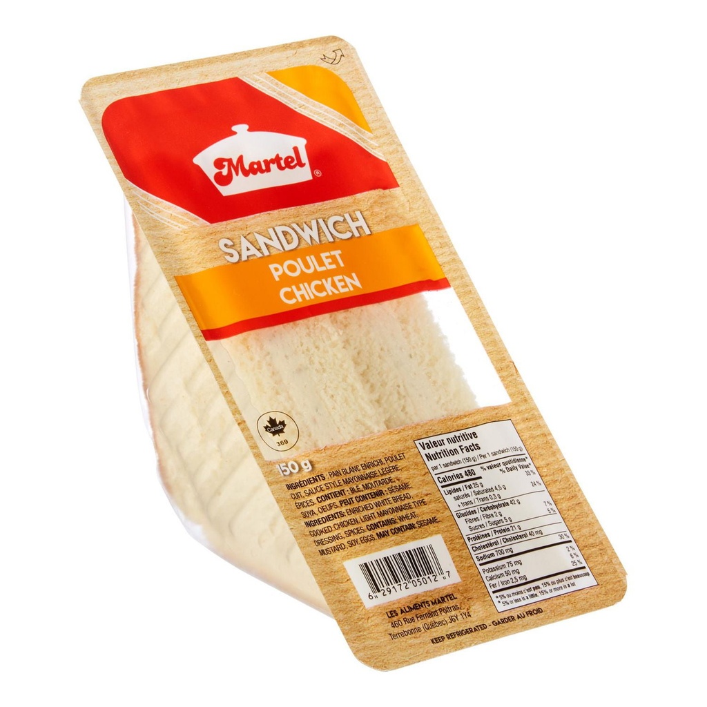 Sandwich à la salade de poulet Martel