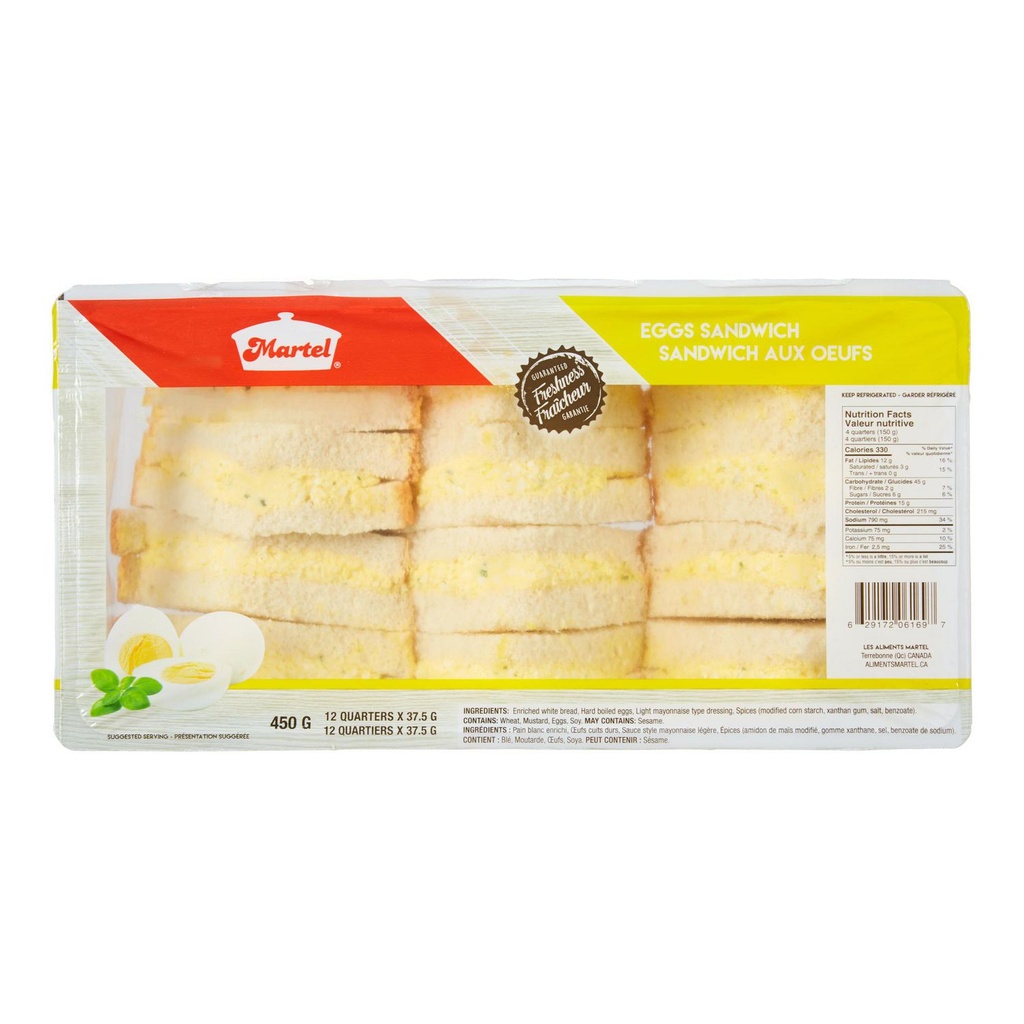 Plateau de sandwichs à la salade aux œufs Martel