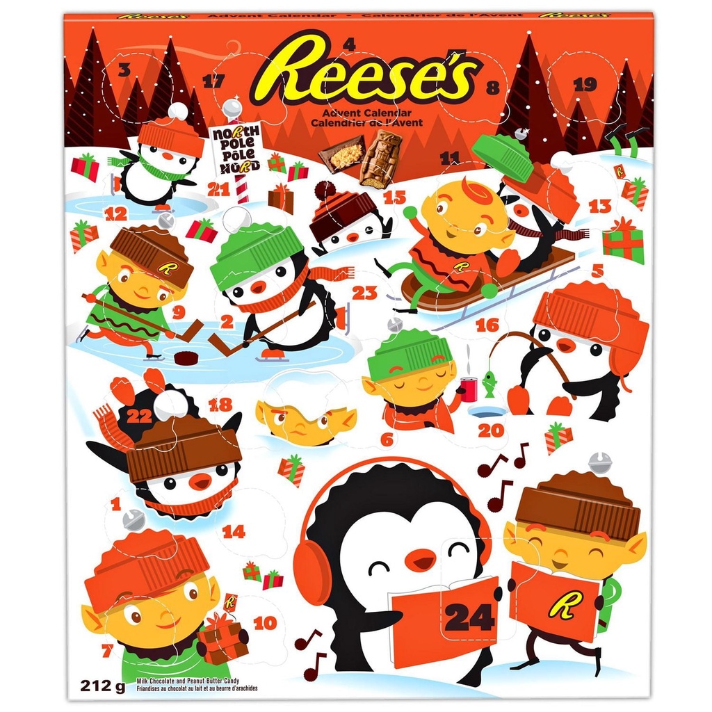Calendrier de l'avent friandises de chocolat au lait et beurre d'arachides REESE'S pour Noël et les Fêtes_fr