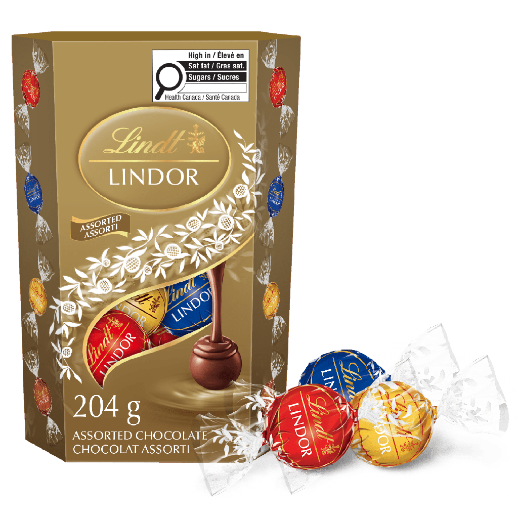 Lindt LINDOR Assortiment de truffes au chocolat Cornet boîte, 204 g