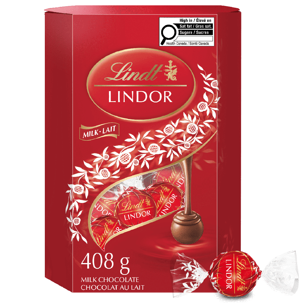 Truffes LINDOR au chocolat au lait de Lindt Cornet (408g)