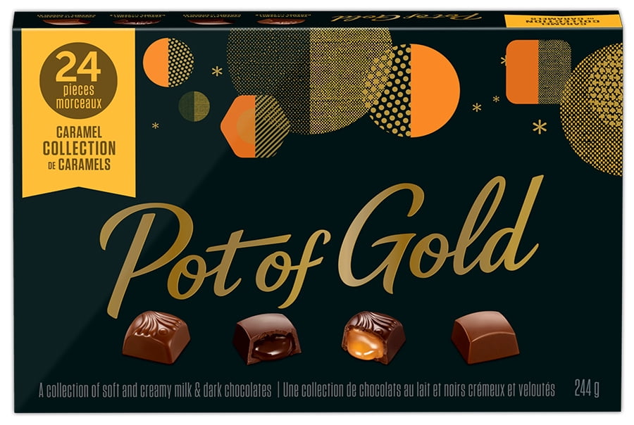 Boîte de chocolats des Fêtes, collection aux caramels POT OF GOLD