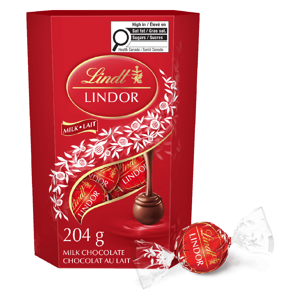 Lindt LINDOR Cornet de truffes au chocolat au lait, 204 g