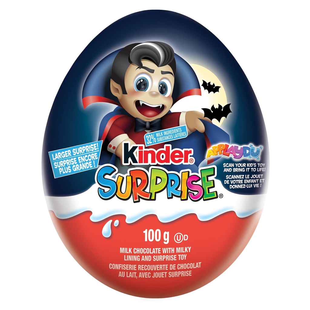 KINDER SURPRISE œuf en chocolat avec jouet, cadeau d'Halloween avec surprise, 100g