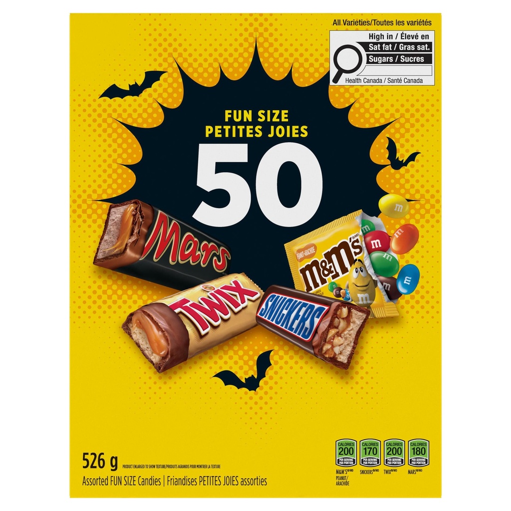 Bonbons au chocolat d’Halloween MARS, taille amusante assortie