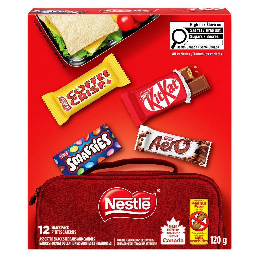 NESTLE KITKAT, AERO, SMARTIES, COFFEE CRISP, p’tites gâteries, usine sans arachides