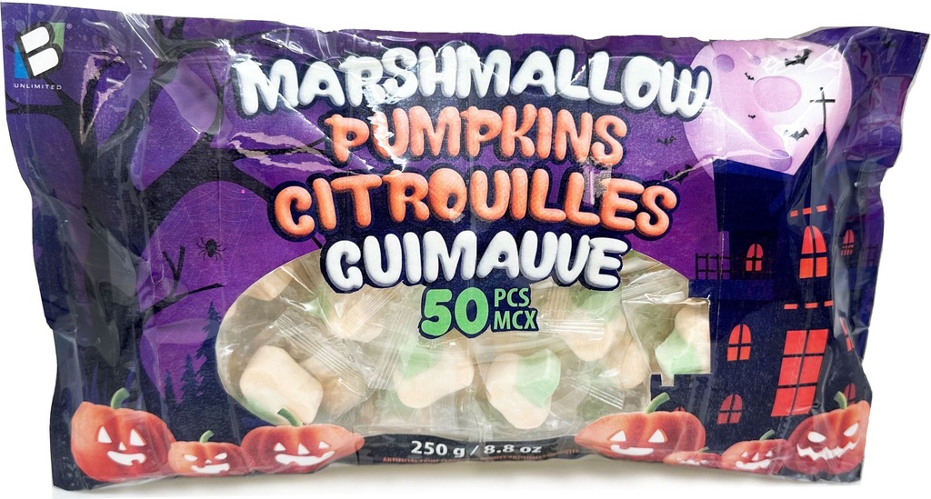 Guimauve d'Halloween Sac 50 mcx Assorti