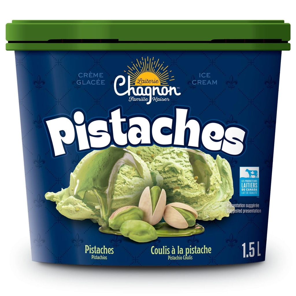 Chagnon Décadente Pistache Crème Glacée 1.5 L Crème glacée pistache