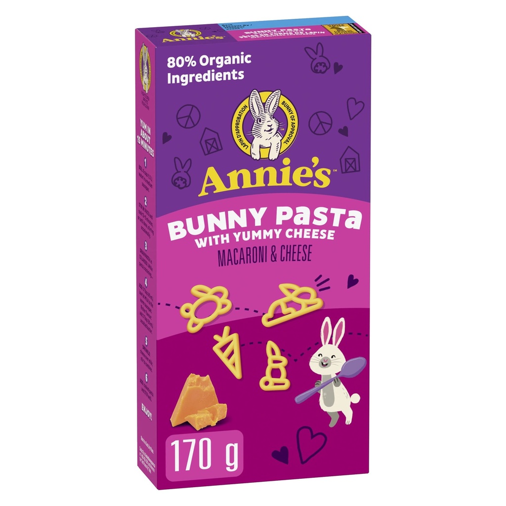 Pâtes en forme de lapin avec fromage savoureux Macaroni au fromage d'Annie's