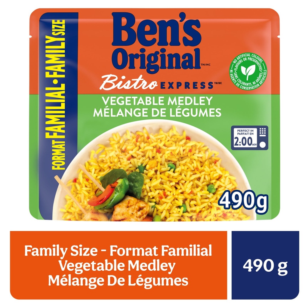 BEN'S ORIGINAL BISTRO EXPRESS mélange de légumes, riz d'accompagnement, sachet familial de 490 g