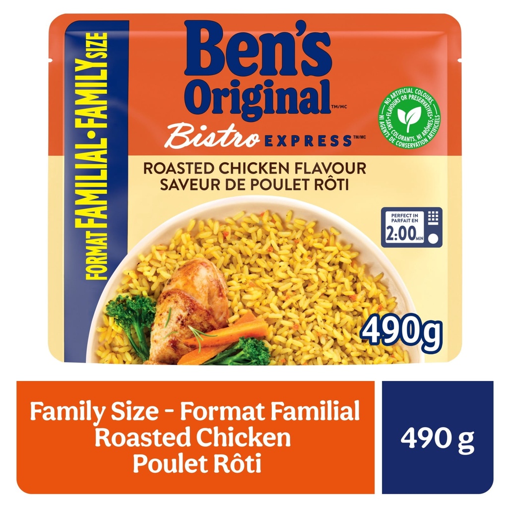 BEN'S ORIGINAL BISTRO EXPRESS Riz Saveur Poulet Rôti, Format Familial, 490 g