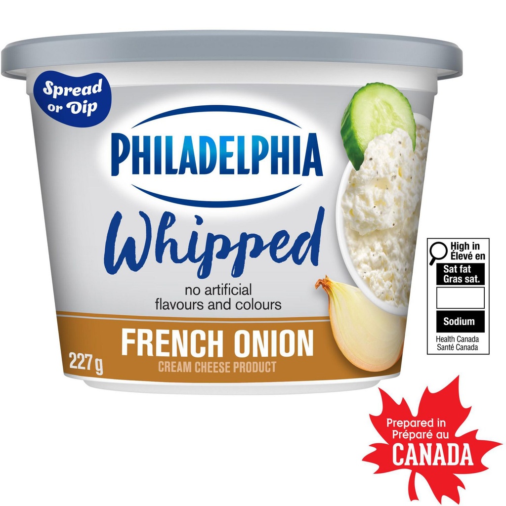 Produit De Fromage À La Crème Fouetté, 1 Pot, Pour Tartiner Ou Tremper, Saveur D'Oignon À La Française, Sans Arômes Ni Colorants Artificiels