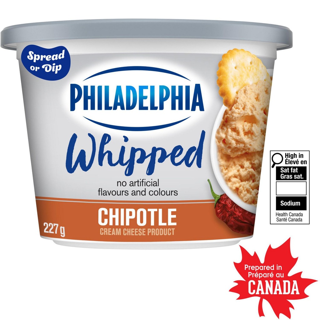Produit De Fromage À La Crème Fouetté, 1 Pot, Pour Tremper Ou Tartiner, Saveur Chipotle, Sans Arômes Ni Colorants Artificiels