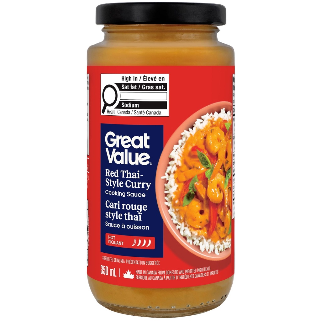 Sauce à cuisson Cari rouge style thaï Great Value