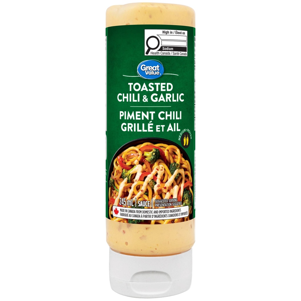 Grande valeur Sauce piment chili grillé et ail Great Value