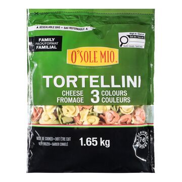 O'Sole Mio Pâtes tortellini 3 couleurs au fromage surgelés