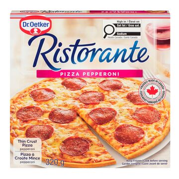 Dr. Oetker Pizza à croûte mince au pepperoni surgelée