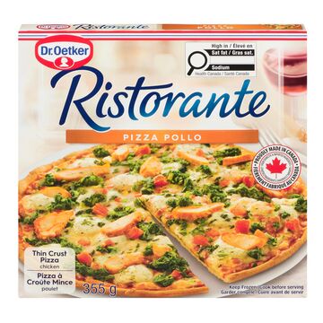 Dr. Oetker Pizza à croûte mince au poulet surgelée
