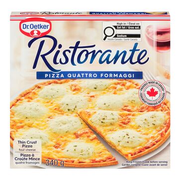 Dr. Oetker Pizza à croûte mince aux quatre fromages surgelée