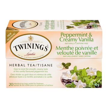 Twinings of London Tisane à la menthe poivrée et vanille crémeuse en sachets