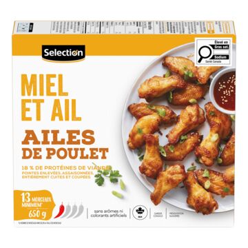 Selection Ailes de poulet au miel et à l'ail surgelées