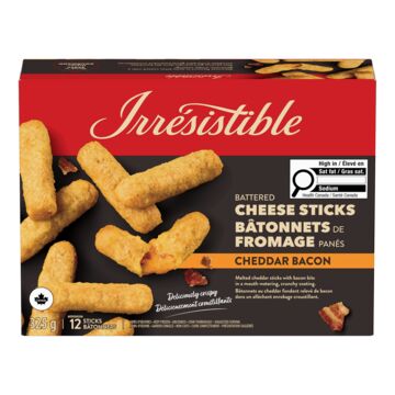 Irrésistible Bâtonnets de fromage panés au cheddar et bacon surgelés