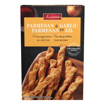 Irrésistible Torsades feuilletées au parmesan et à l'ail