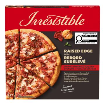 Irrésistible Pizza aux oignons caramélisés et tomates séchées au soleil à croûte mince surgelée